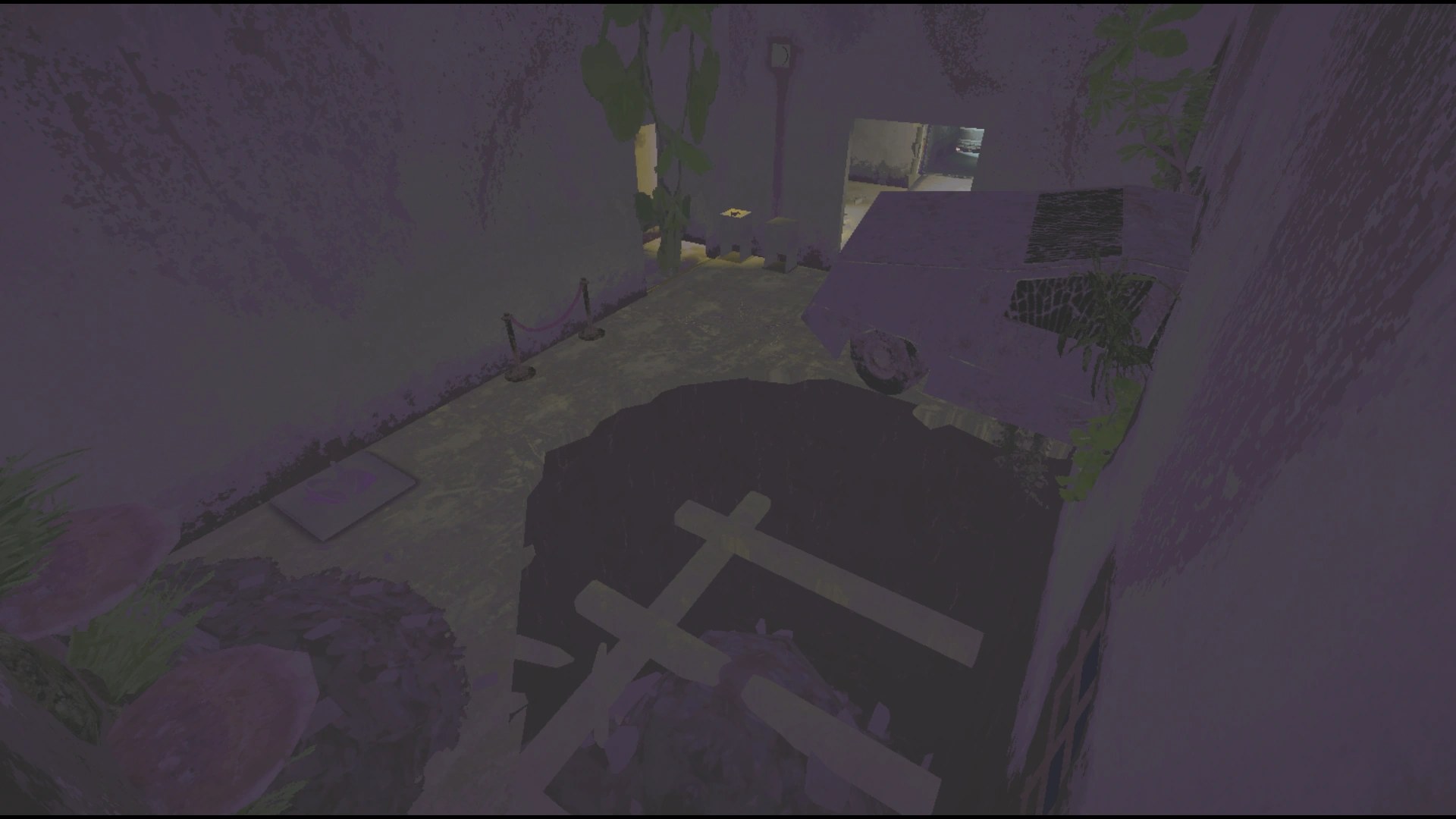 Illustrative community picture showing a car sliding through a wall.
