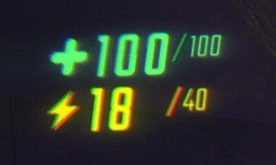 Illustrative community picture showing the health and stamina HUD.